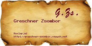 Greschner Zsombor névjegykártya